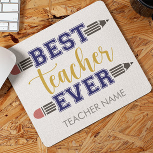 Personalised Best Teacher Ever - Customised Gift Mouse Pad
