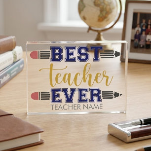 Personalised Best Teacher Ever - Customised Gift Photo Block