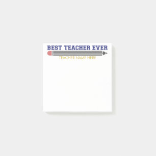 Personalised Best Teacher Ever - Customised Gift Post-it Notes