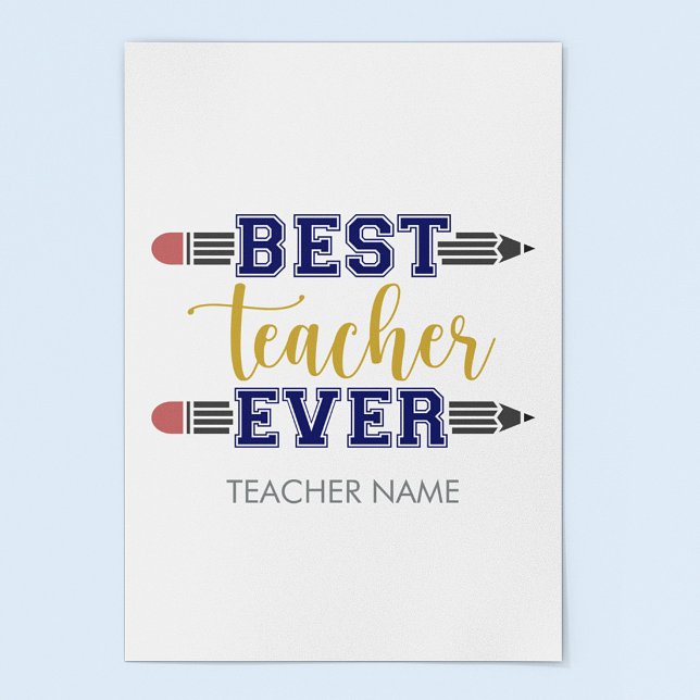 Personalised Best Teacher Ever - Customised Gift Poster (Creator Uploaded)