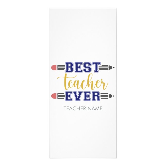 Personalised Best Teacher Ever - Customised Gift Rack Card (Front)