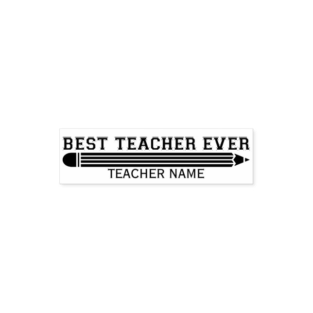 Personalised Best Teacher Ever - Customised Gift Self-inking Stamp (Design)