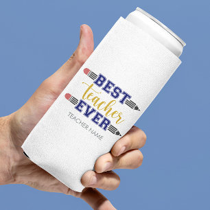 Personalised Best Teacher Ever - Customised Gift Seltzer Can Cooler