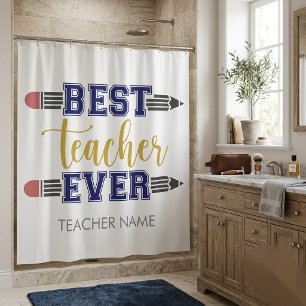 Personalised Best Teacher Ever - Customised Gift Shower Curtain