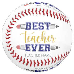 Personalised Best Teacher Ever - Customised Gift Softball