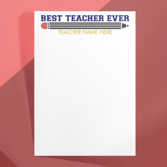 Personalised Best Teacher Ever - Customised Gift Stationery (Creator Uploaded)