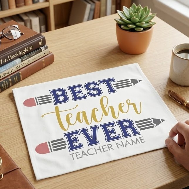 Personalised Best Teacher Ever - Customised Gift Tea Towel (Creator Uploaded)
