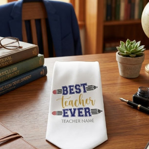 Personalised Best Teacher Ever - Customised Gift Tie