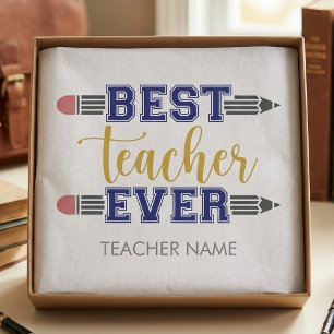 Personalised Best Teacher Ever - Customised Gift Tissue Paper
