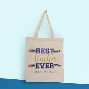 Personalised Best Teacher Ever - Customised Gift Tote Bag