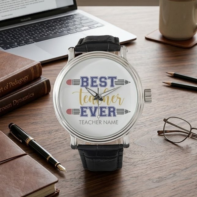 Personalised Best Teacher Ever - Customised Gift Watch (Creator Uploaded)