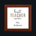 Personalised Best Teacher Ever Gift for Teacher Gift Box<br><div class="desc">Show your child's teacher how much you appreciate them with this "best teacher ever" jewellery gift box.  Personalise with her/his name.</div>