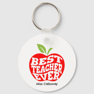 Personalised Best Teacher Ever Key Ring