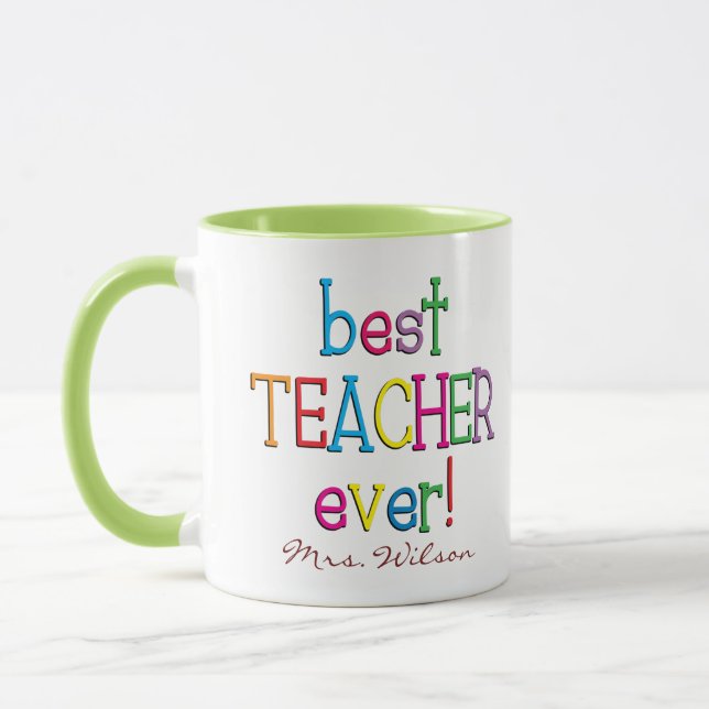 Personalised Best Teacher Ever Mug (Left)