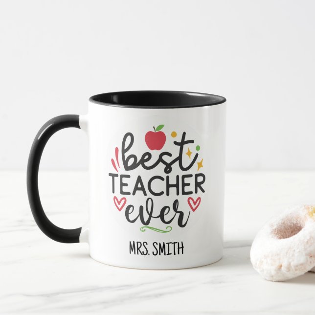 Personalised Best Teacher Ever Mug (With Donut)