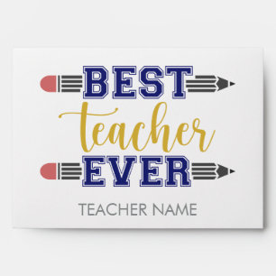 Personalised Best Teacher Ever with Custom Address Envelope
