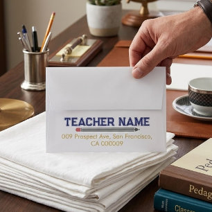 Personalised Best Teacher Ever with Custom Address Envelope