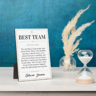 Personalised Best Team Dictionary Definition Desk Plaque