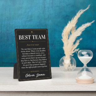 Personalised Best Team Dictionary Definition Plaque