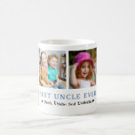 Personalised Best Uncle Ever 4 Photo Collage   Coffee Mug<br><div class="desc">Show your favourite uncle some love with a custom 4 Photo Collage Coffee Mug! Perfect for uncle birthdays or just because,  this modern and cute mug lets you create a unique design with multiple picture templates. The perfect photo gift for uncle that he will cherish forever.</div>