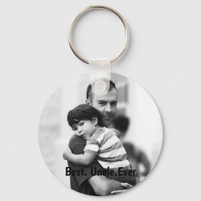 Personalised Best Uncle Ever Key Ring (Front)