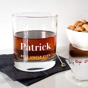 Personalised Best Uncle Ever Monogrammed Whiskey Glass