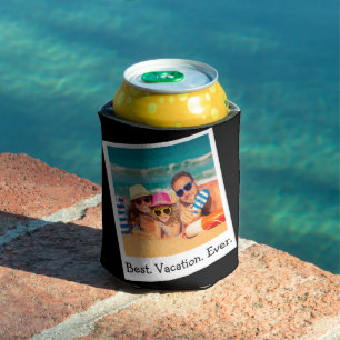 Personalised Best Vacation Ever Photo Black Can Co Can Cooler