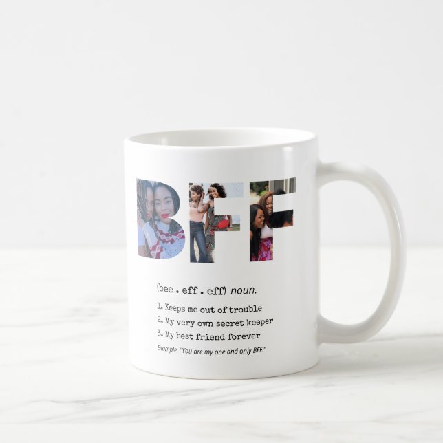 Personalised Bestie BFF Best Friends Photo Collage Coffee Mug (Right)