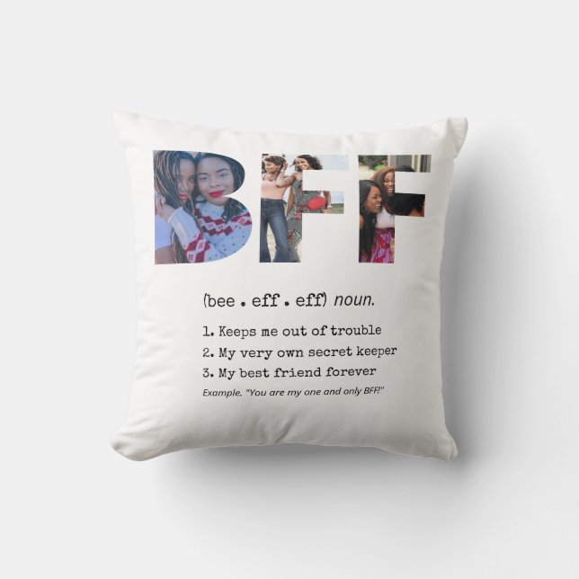 Personalised Bestie BFF Best Friends Photo Collage Cushion (Front)