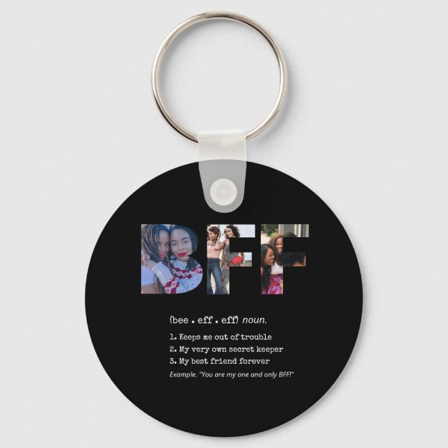 Personalised Bestie BFF Best Friends Photo Collage Key Ring (Front)