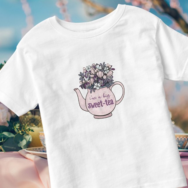 Personalised Bestie Floral Teapot Sweetie Toddler T-Shirt (Creator Uploaded)