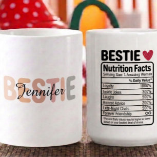 Personalised Bestie Nutrition Facts Name & Traits  Coffee Mug