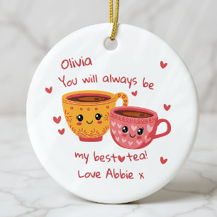 Personalised Bestie Photo Gift Ceramic Ornament
