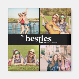 Personalised Besties Best Friends 4 Photo Magnet