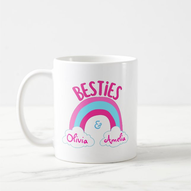 Personalised Besties BFF Best Friends  Coffee Mug (Left)