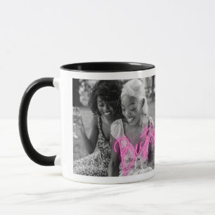 Personalised "Besties" Black and White Photo Mug