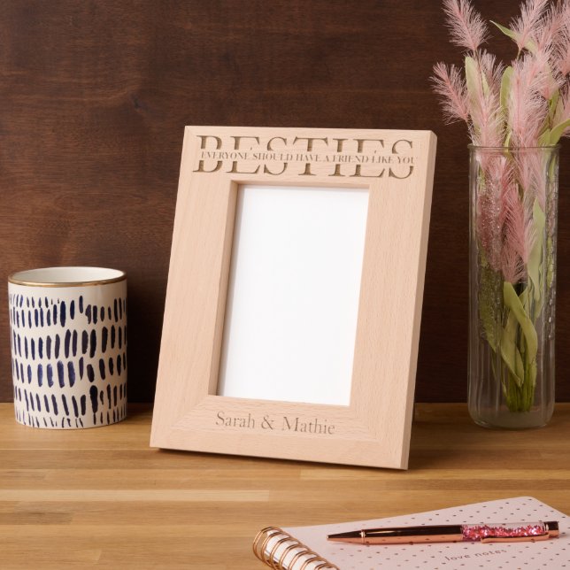Personalised Besties Friendship Engraved Frame (Left)