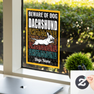 Personalised Beware of Dog Dachshund Warning