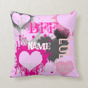 Personalised BFF best friends forever pink Cushion