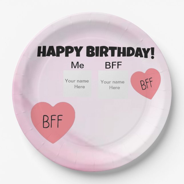Personalised bff paper plate (Front)