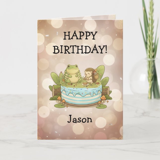 Personalised BG 1 Hazel the Hedgehog Card (Front)