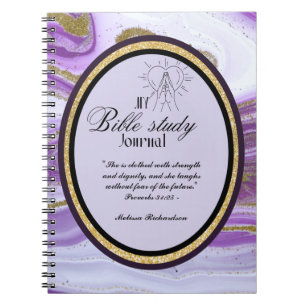 Personalised Bible Study Add Name and Faith Verse Notebook