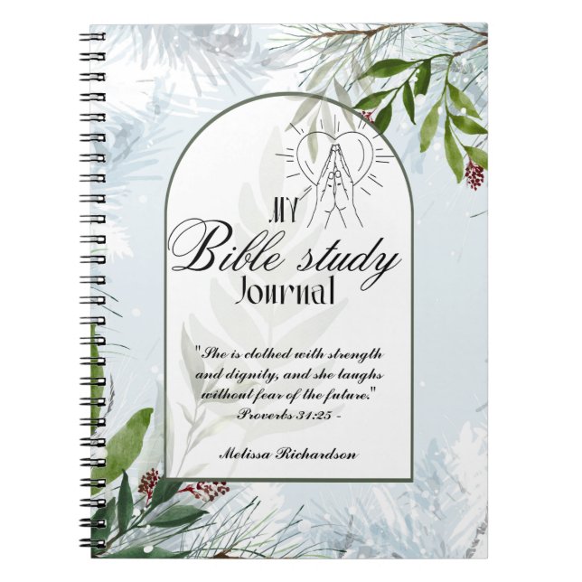 Personalised Bible Study Add Name and Faith Verse Notebook (Front)