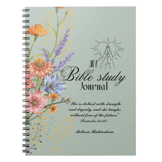 Personalised Bible Study Add Name and Faith Verse  Notebook (Front)