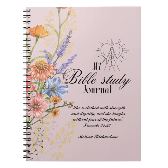 Personalised Bible Study Add Name and Faith Verse  Notebook (Front)