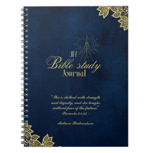 Personalised Bible Study Add Name and Faith Verse Notebook