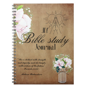 Personalised Bible Study Add Name and Faith Verse Notebook