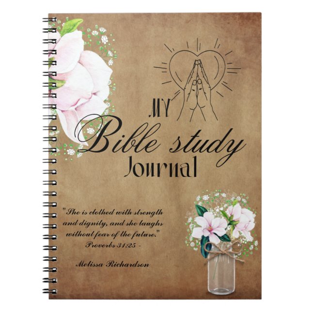 Personalised Bible Study Add Name and Faith Verse  Notebook (Front)