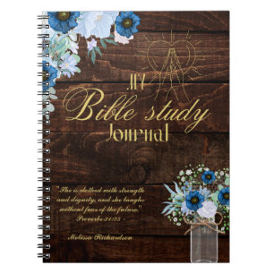 Personalised Bible Study Add Name and Faith Verse Notebook