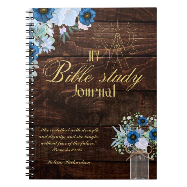 Personalised Bible Study Add Name and Faith Verse  Notebook (Front)